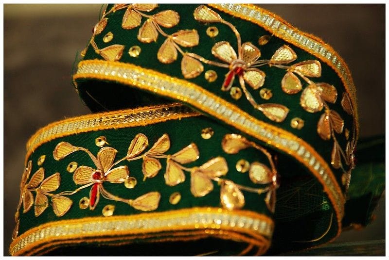Gota Work or Lappe Ka Kaam - Gold Ribbon Embroidery from India