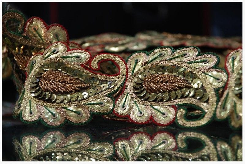 Gota Work or Lappe Ka Kaam - Gold Ribbon Embroidery from India