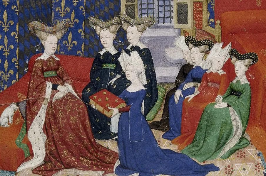 Medieval Women in Headgear.  Image from British Library
